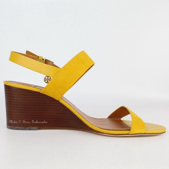 NEW Tory Burch Mini Benton Wedged Suede Sandals - Picture 5 of 16